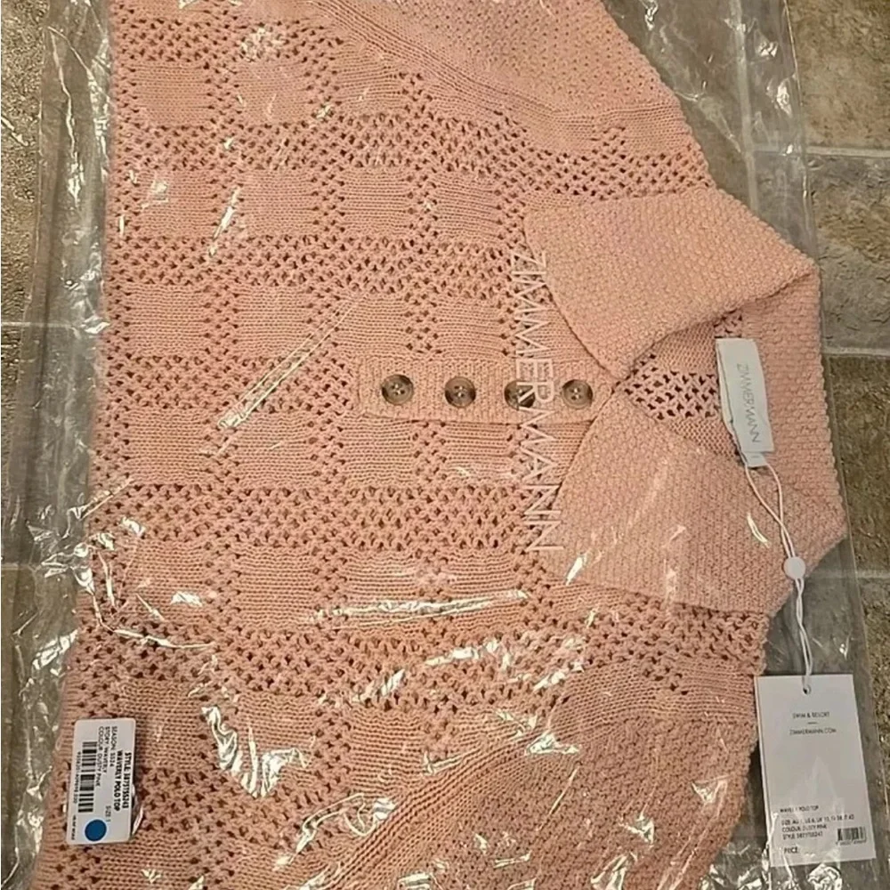 ZIMMERMANN WAVERLY POLO TOP in DUSTY PINK - AU 0/ US 2-4 - NWT - Picture 6 of 6